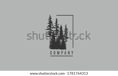 Unique and beautiful forest trees logo icon, travel and tourism company vector template