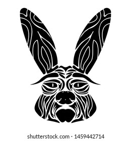 unique and beautiful rabbit head for tattoos, logos, t-shirts, watermarks, playboy logos, cards and more