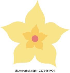 Único y hermoso icono de flores amarillas en forma de estrella adecuado para la decoración y el fondo