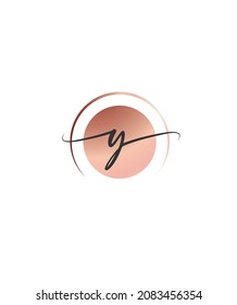 A unique and beautiful touch handwritten letter type Y vector logo template