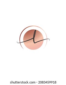 A unique and beautiful touch handwritten letter type L vector logo template