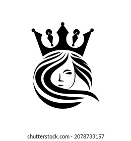 unique beauty face circle design logo