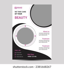 Plantilla exclusiva de diseño de volante de belleza con diseño moderno
