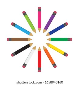 Unique and beauty pencil color with circle position
