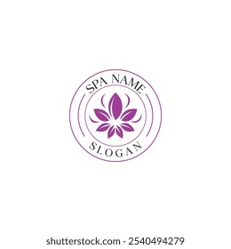 Logotipo exclusivo do Spa da beleza com motivo floral e chama