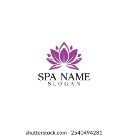 Logotipo exclusivo do Spa da beleza com motivo floral e chama