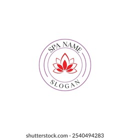 Logotipo exclusivo do Spa da beleza com motivo floral e chama