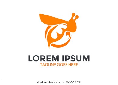 unique bee logo. mascot. character. vector. editable