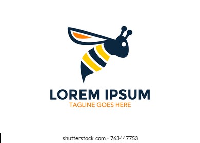 unique bee logo. mascot. character. vector. editable