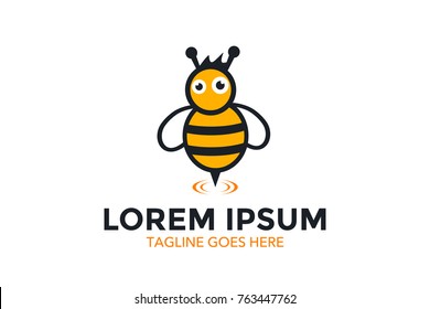 unique bee logo. mascot. character. vector. editable