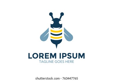 unique bee logo. mascot. character. vector. editable