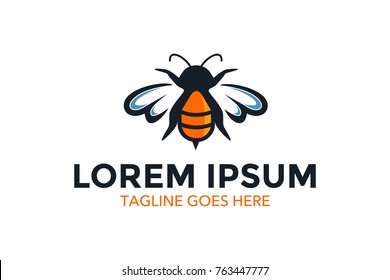 unique bee logo. mascot. character. vector. editable