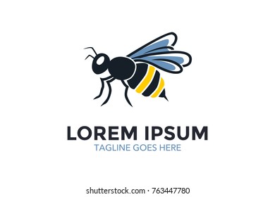 unique bee logo. mascot. character. vector. editable