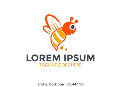 unique bee logo. mascot. character. vector. editable