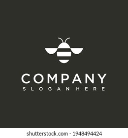 unique bee silhouette logo design