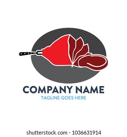 unique beef steak logo. vector illustration. restaurant. food. minimalist