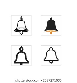 unique bell icon set. bell silhouette line vector