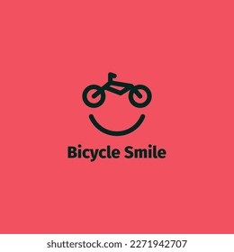Unique bicycle logo with a smiling face.