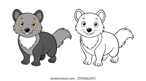 Unique Binturong Coloring Illustration Design