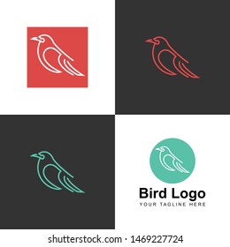 Unique bird in line art image graphic icon logo design abstract concept vector stock. Can be used as a symbol related to animal or illustration