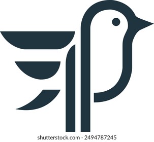 Unique bird logo icon vector