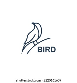 einzigartiges Vogellogo mit Linienstil. Vektorgrafik.