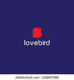 Unique bird with love on the logo symbol