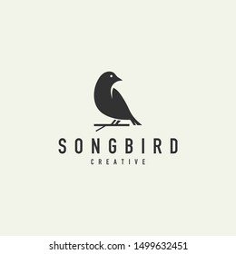 Unique Bird Silhouette Logo - Vector Illustration On A Light Background