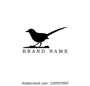 Unique Bird Silhouette Logo - Vector Illustration On A Light Background