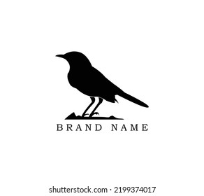 Unique Bird Silhouette Logo - Vector Illustration On A Light Background