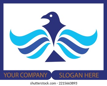 Unique Bird Silhouette Logo - Vector Illustration On A Light Background.