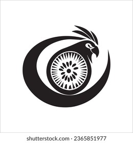 unique bird silhouette logo - vector illustration on a light background