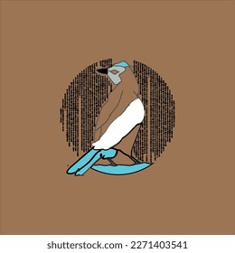 Unique bird vector with abstract variation