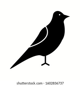 Unique Bird Vector Glyph Icon