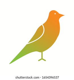 Icono de glifo de vectores de pájaro único
