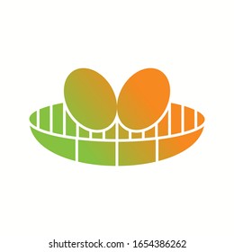 Unique birds nest Vector Glyph Icon