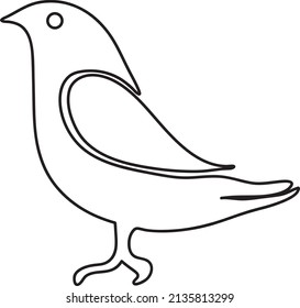 Unique Birds Vector Glyph Icon line art on white background..eps