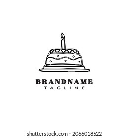 unique birthday cake logo design template icon black modern isolated vector