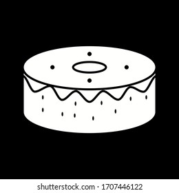 Unique Birthday Cake Vector Glyph Icon