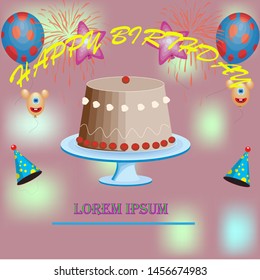 Unique  birthday invitation card with background