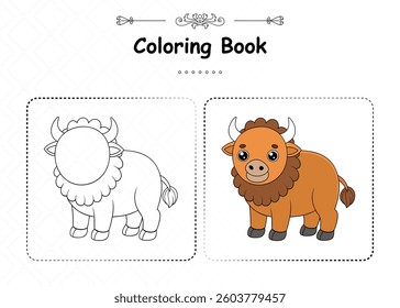 Unique Bison Coloring Animal Design