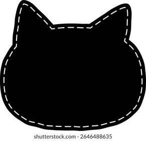 A unique black cat-shaped speech bubble, great for messages, icons, or decoration.