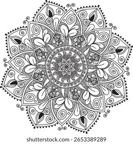 Unique black color mandala art