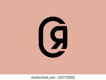 Unique black CR initial letter design