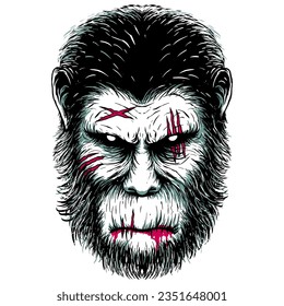 A UNIQUE BLACK GORILLA HEAD VECTOR FOR YOUR DESIGNS