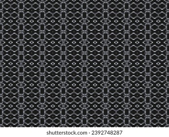Unique black metal texture steel background. Perforated metal sheet.