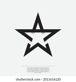 Diseño único de logotipo de estrella negra y vector de símbolos para su ilustración