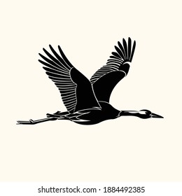 Unique black vector bird stencil art. Can be used for any purpose.