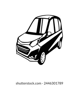 Vector de coche blanco y negro único
