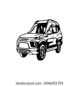Unique black and white car vector